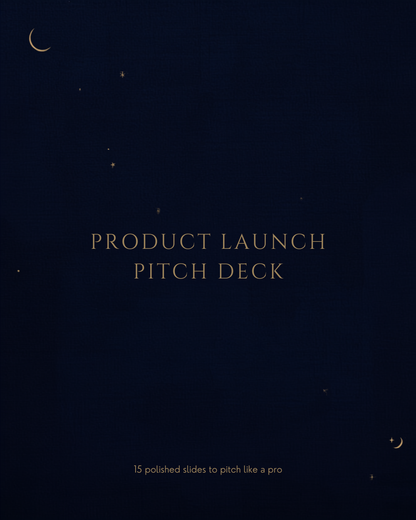 Product Launch Pitch Deck — Canva template cover, Lunara