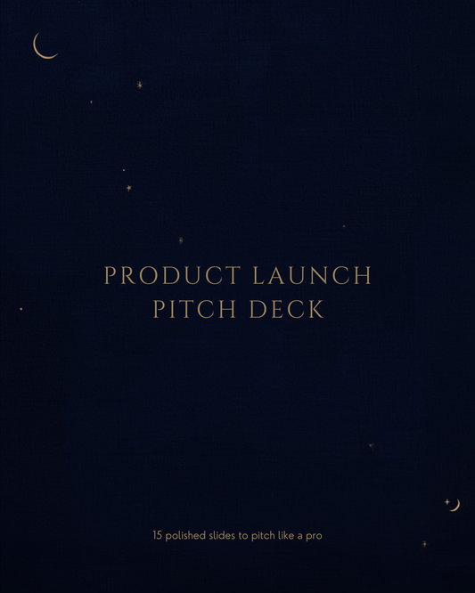 Product Launch Pitch Deck — Canva template cover, Lunara