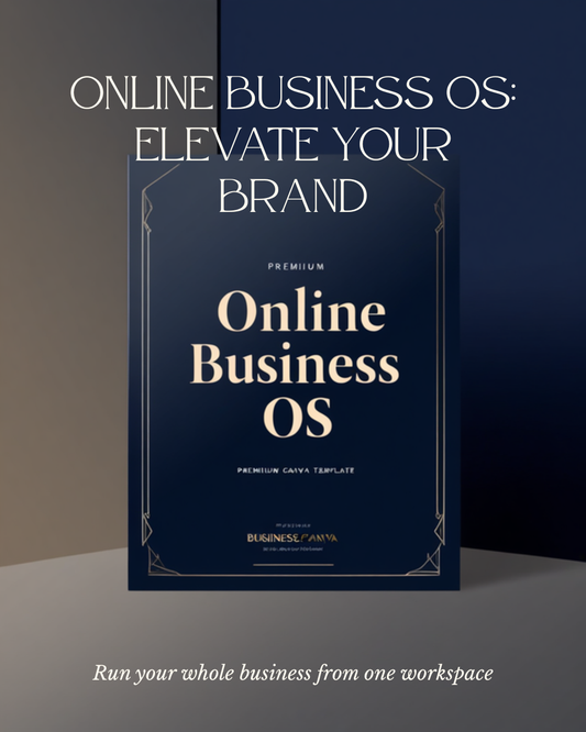Online Business OS — Canva template cover, Lunara