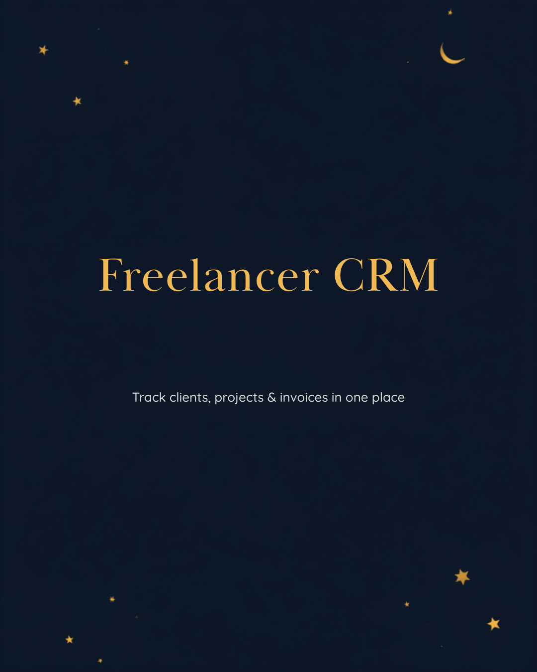 Freelancer CRM & Client Tracker — Canva template cover, Lunara