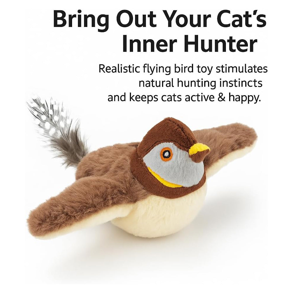 FlutterPal plush sparrow cat toy