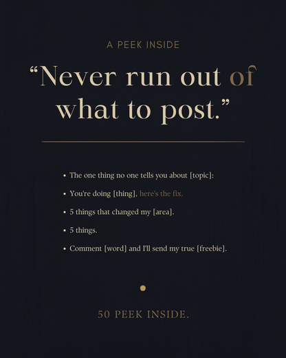 Free - The Content Vault — 50 Hooks & Post Ideas