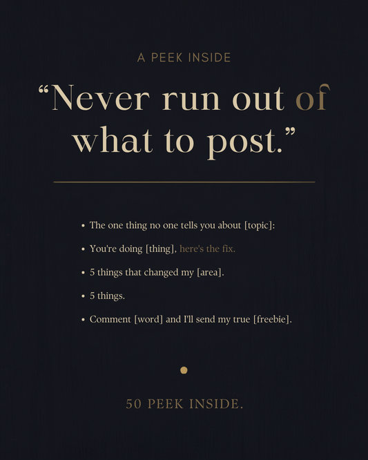 Free - The Content Vault — 50 Hooks & Post Ideas