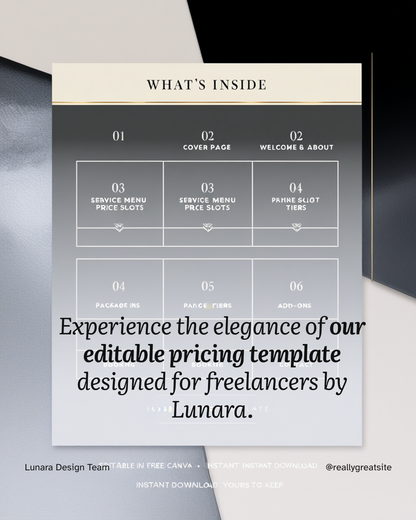 Price & Service Menu — Present Premium, Clear Pricing