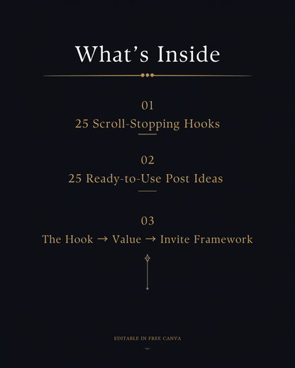 Free - The Content Vault — 50 Hooks & Post Ideas