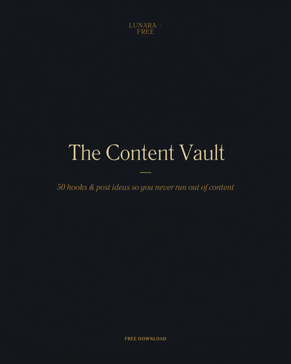 Free - The Content Vault — 50 Hooks & Post Ideas