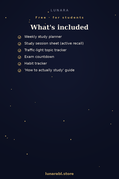 Free Student Study Planner (Printable) | Weekly Planner, Study Session Sheet & Topic Tracker for Students