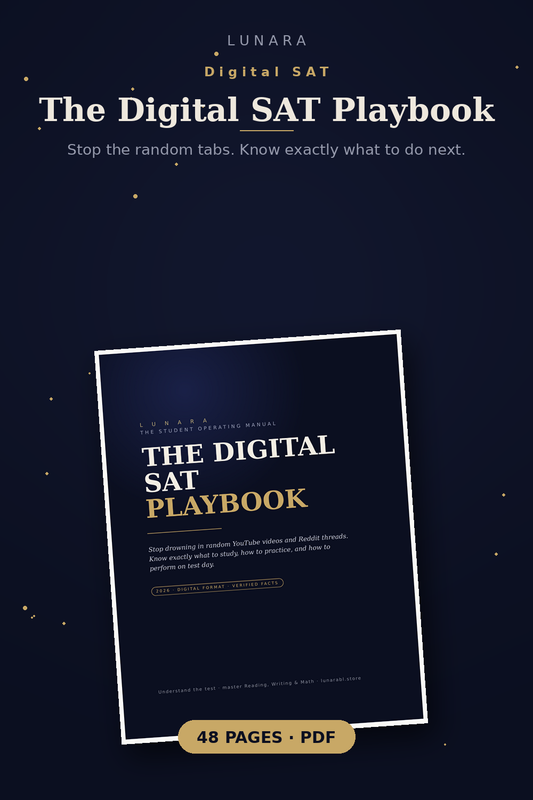 The Digital SAT Playbook (eBook) | Student Study System — Reading, Writing, Math, Pacing & Test-Day Strategy
