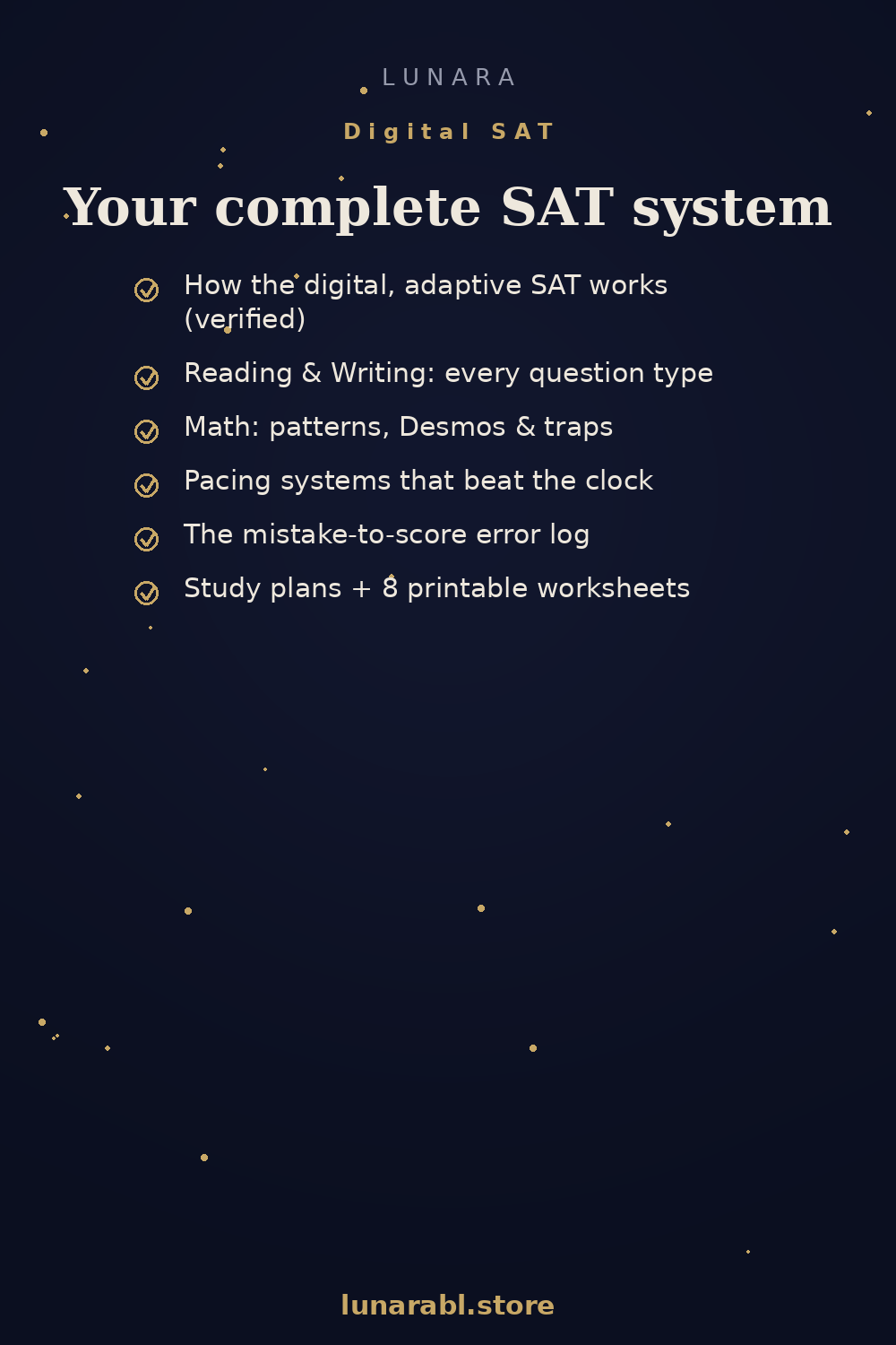 The Digital SAT Playbook (eBook) | Student Study System — Reading, Writing, Math, Pacing & Test-Day Strategy