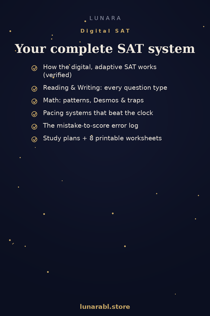 The Digital SAT Playbook (eBook) | Student Study System — Reading, Writing, Math, Pacing & Test-Day Strategy
