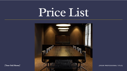 Price & Service Menu — Present Premium, Clear Pricing