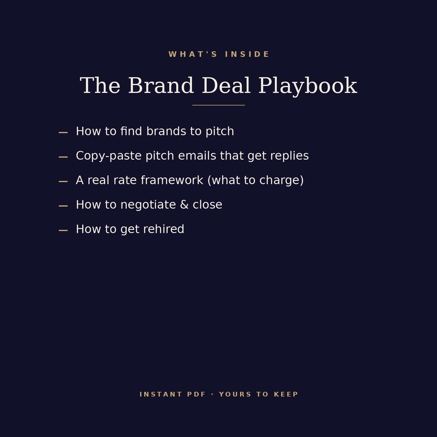 The Brand Deal Playbook — Land Your First Paid Collab