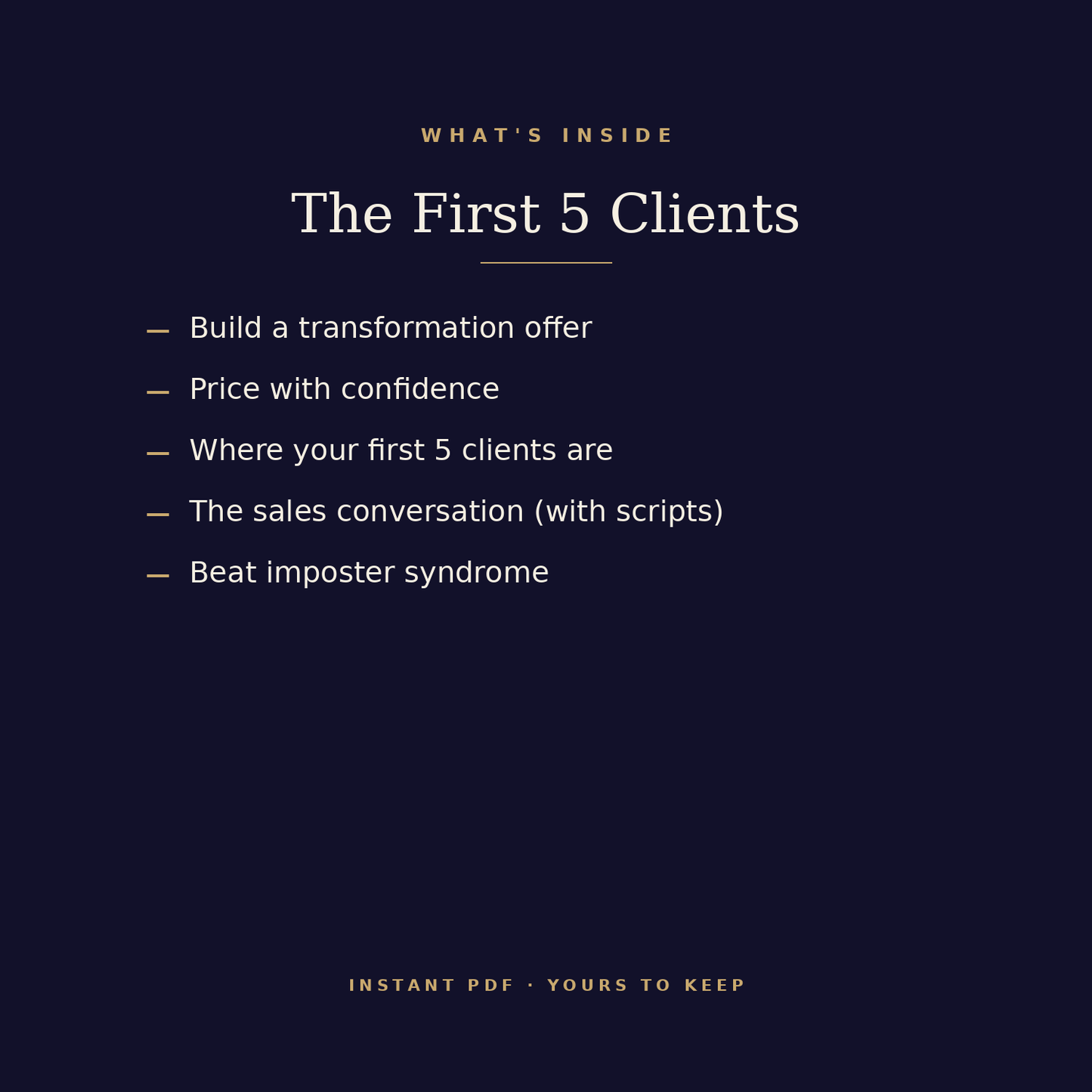 The First 5 Clients — For New Coaches
